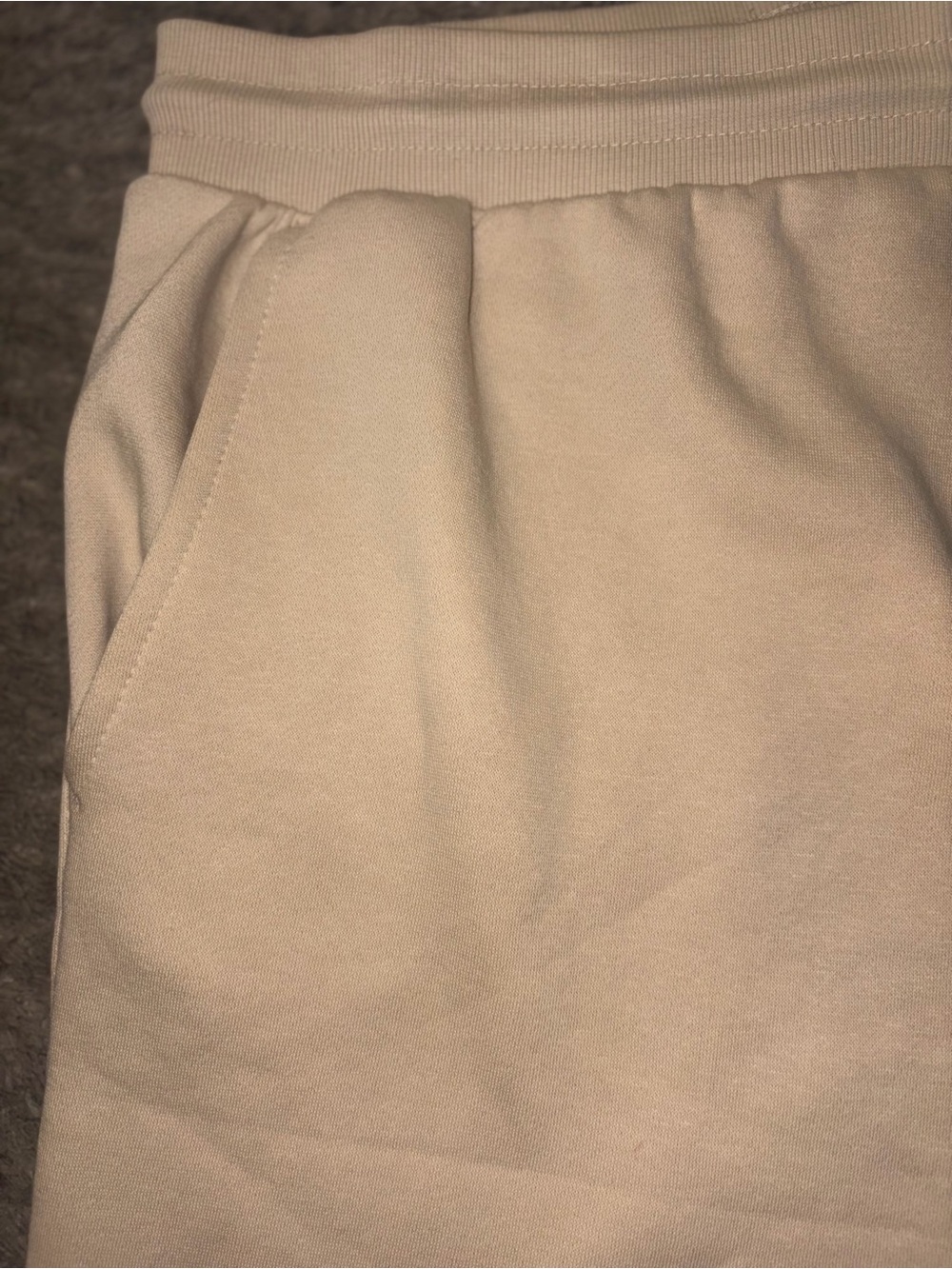 New True Religion College HS Shorts Mens XL Heather Tan Logo Sweat Shorts 700927 - Picture 5 of 8